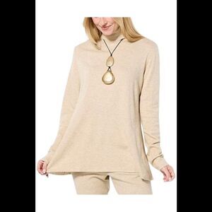 WynneLayers Women's Cashmere Butterfly Turtleneck Sweater Hthr Taupe - Regular